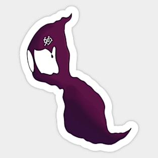 White and Obsidian Sad Ghost! Sticker